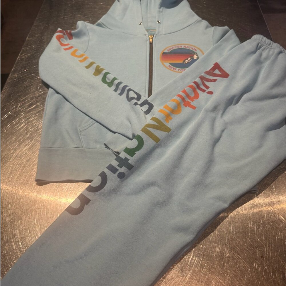 Aviator Nation Sweatsuit (Zip Up Hoodie + Pants) XS - Picture 2 of 3